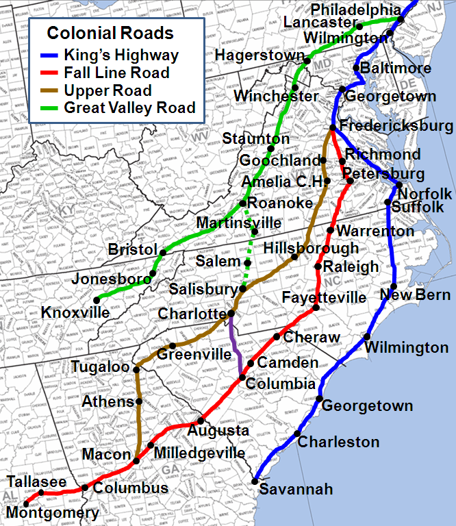 Colonial Roads in the South